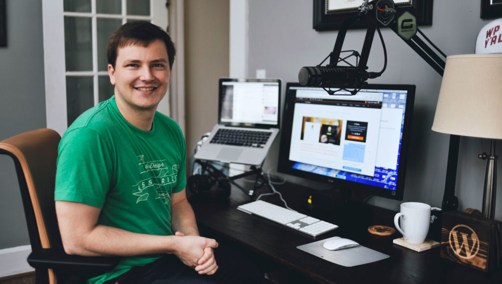 Brian Krogsgard at desk